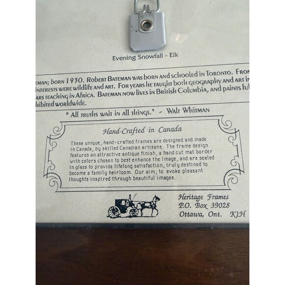 Robert Bateman “Evening Snowfall – Elk” Framed Wildlife Art Print Reproduction - Picture 6 of 10